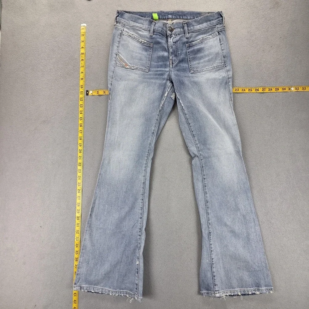 Diesel Jeans Womens 31x30 Blue D-Ebbey Light Wash Bootcut Flare Low Rise‎ 09A04